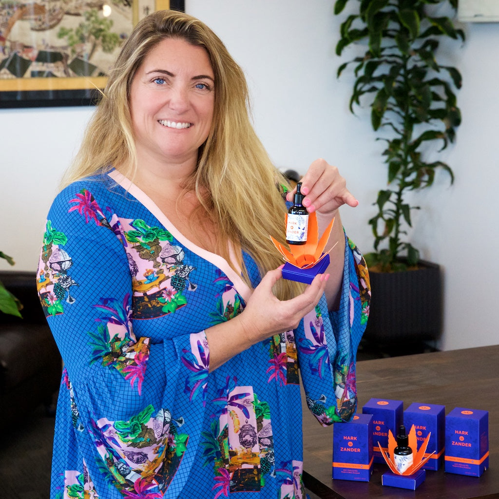 Media talk to Kirsty Harkness about her vineyard trials that lead to skincare.