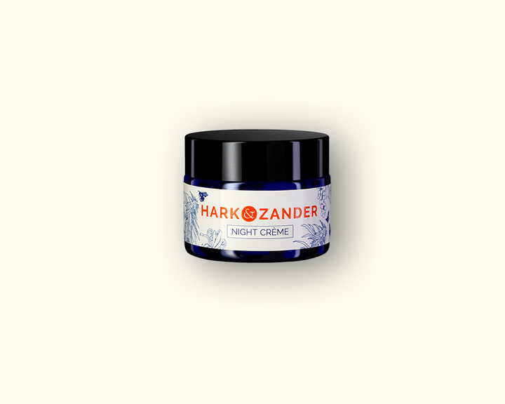 Jar of Hark & Zander Night Crème on a white background